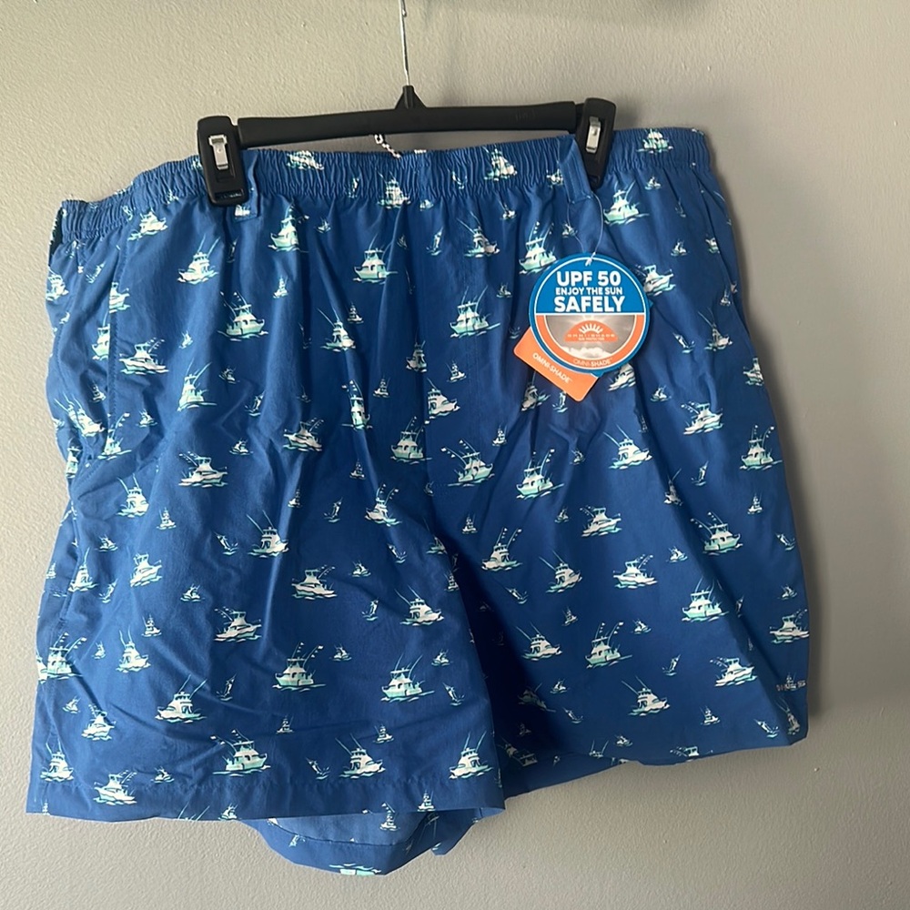 Columbia Blue Swim Shorts with Nautical Print